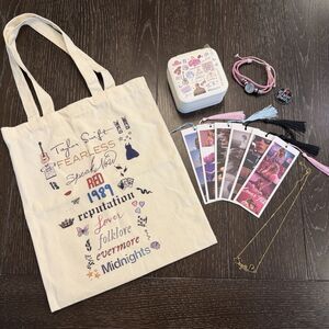 Taylor Swift Double Sided Tote Jewelry Box Bookmarks Jewelry Accessories Bundle